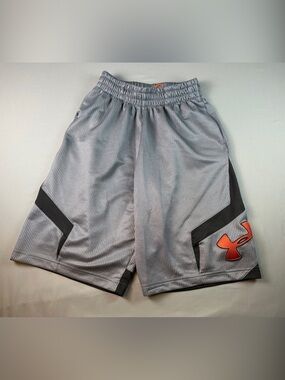 Under Armour Men's Basketball Shorts Gray Athletic Shorts Elastic Pockets
